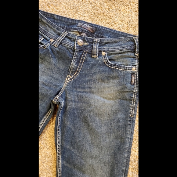 Women's Silver Jeans Size 29 x 32 Suki Surplus Flap Pockets Medium Wash - Picture 2 of 4